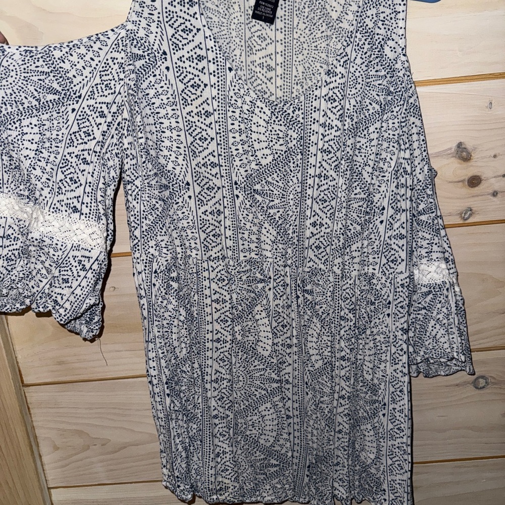 Torrid blue and White Patterned Top